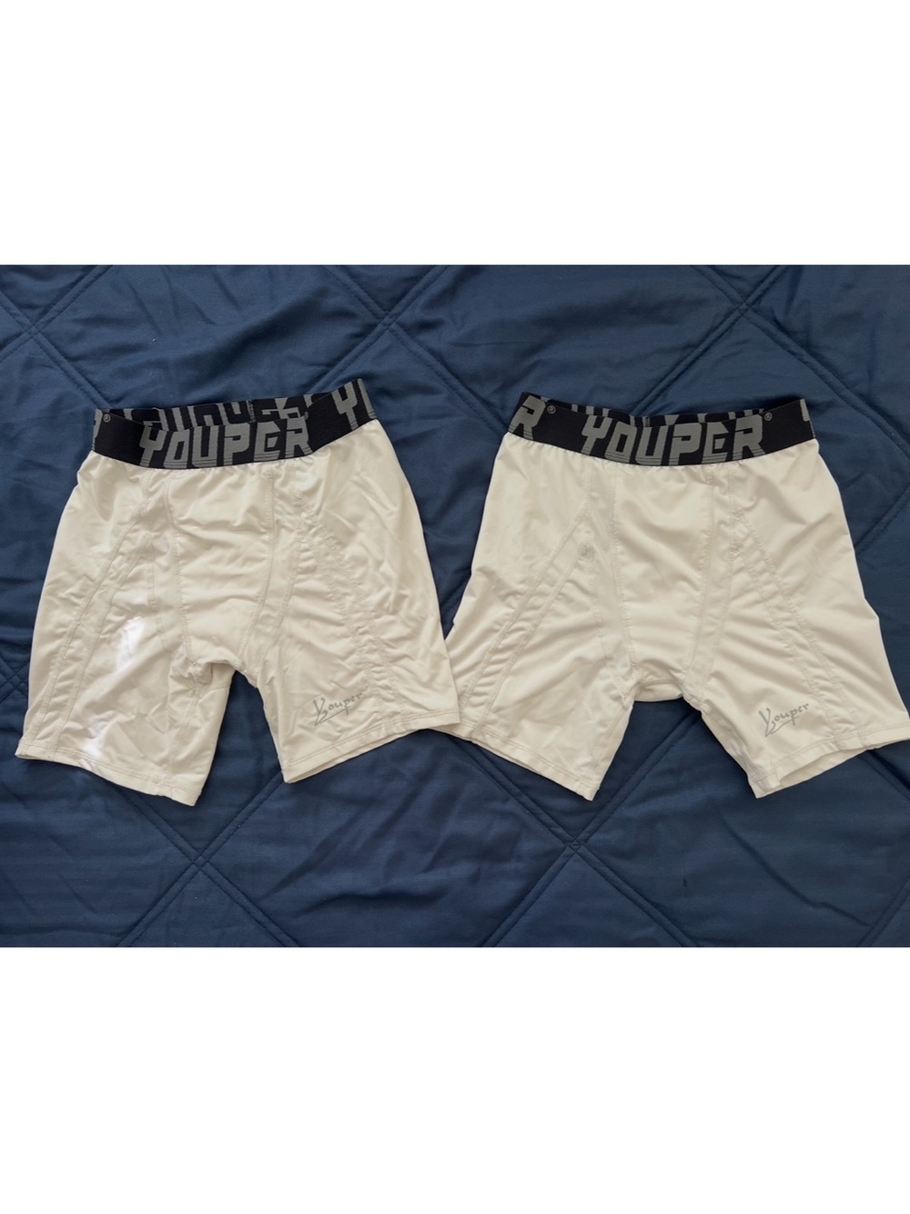 Boys White Compression Boxer Briefs - Pack of 2